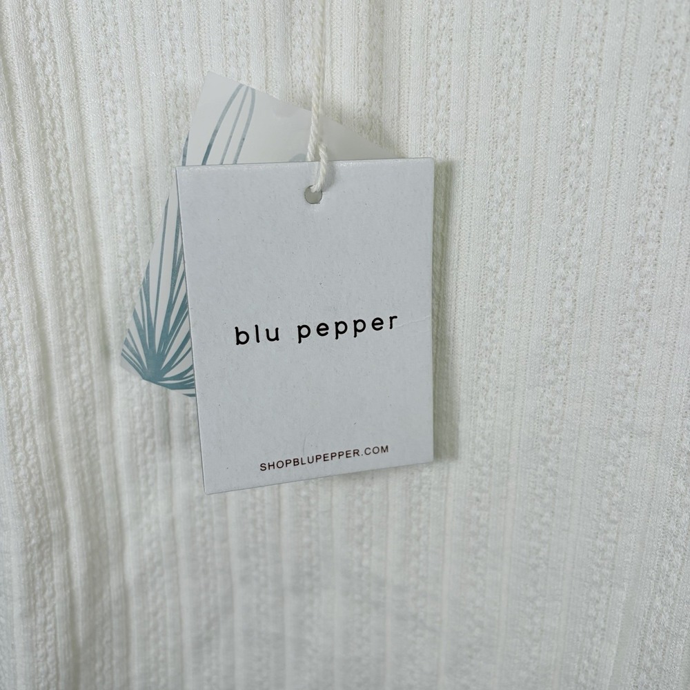 Blu Pepper V-neck Tank Top M Cozy Life Lace Trim Ribbed Spaghetti Straps Y2K 90s - Picture 6 of 10
